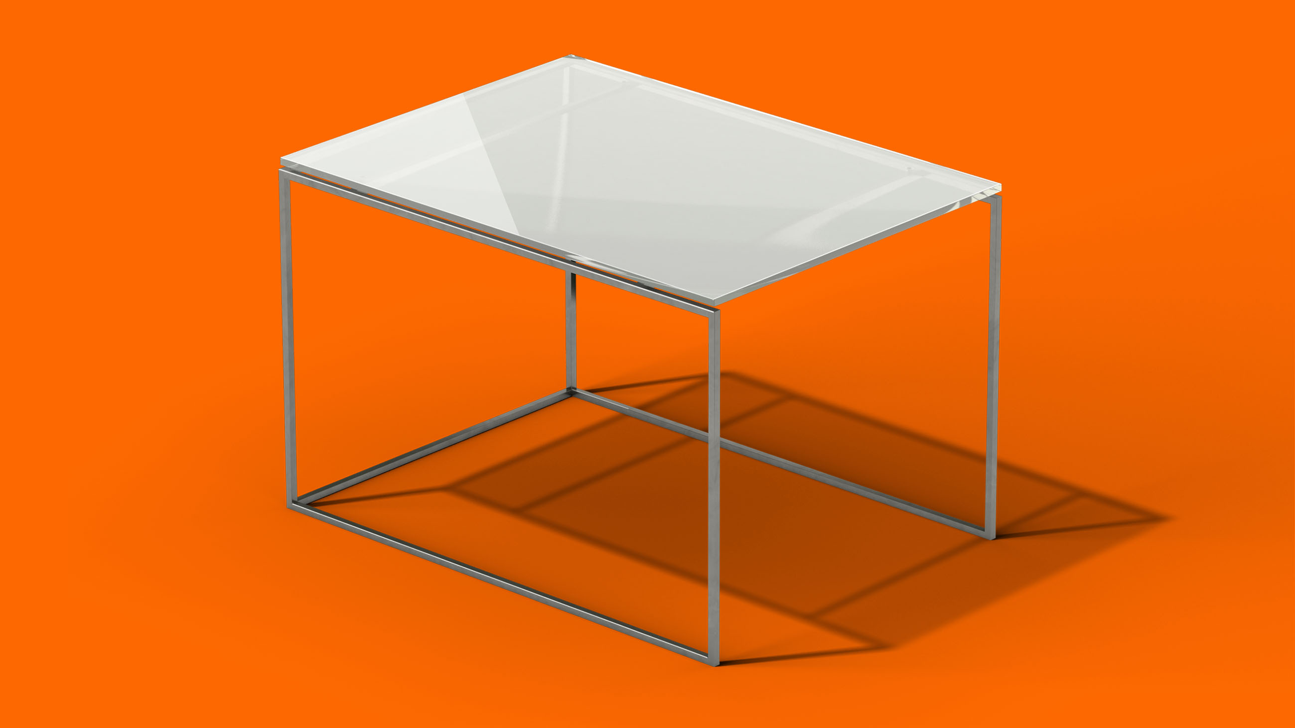 geänderter Tisch im dreidimensionalen raum orange