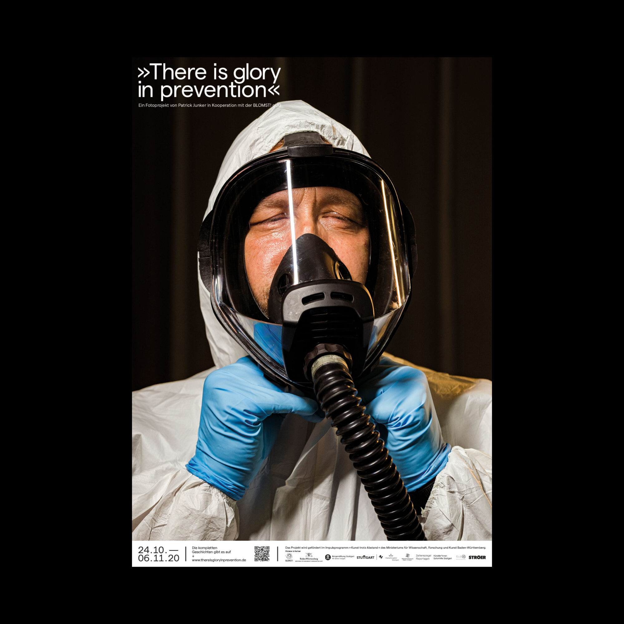 Gesichtsmaske coronapandemie stuttgart Plakatausstellung von Patrick junker 2020